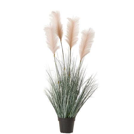 Piantina artificiale in vaso con pampas per decorazione ambiente H 115 cm