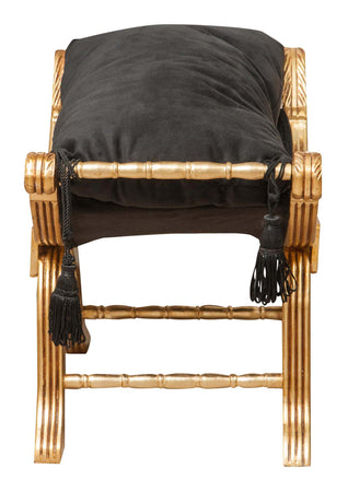 Biscottini Biscottini Panchetta Faldistorio Luigi XVI Faggio Intagliata Foglia Oro 74x46x54