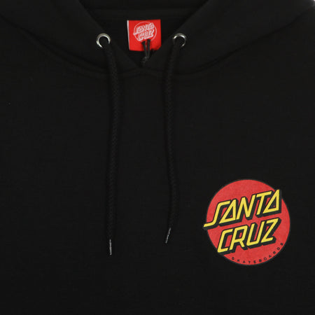 SANTA CRUZ Felpa Cappuccio Uomo Classic Dot Chest Hood Black da uomo