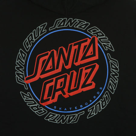 SANTA CRUZ Felpa Leggera Cappuccio Uomo Hollow Ring Dot Hood Black da uomo