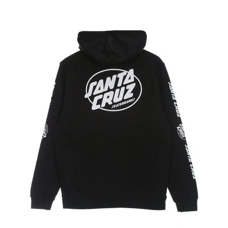 SANTA CRUZ Felpa Cappuccio Zip Uomo Club Oval Dot Zip Hood Black da uomo