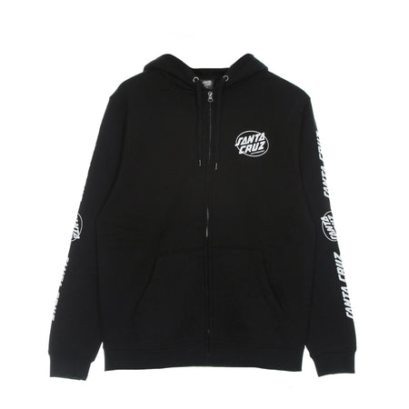 SANTA CRUZ Felpa Cappuccio Zip Uomo Club Oval Dot Zip Hood Black da uomo
