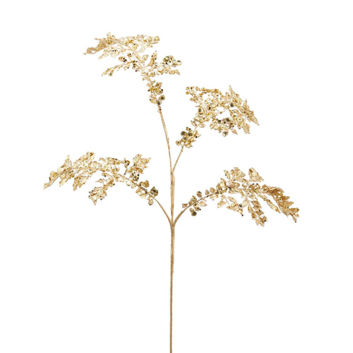 Ramo decorativo Nandina con Paillettes metalizzate per composizioni floreali, da 83 cm