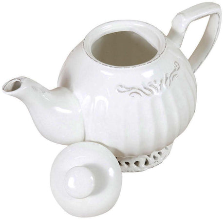 Biscottini Teiera in porcellana bianca Shabby L23xPR14xH16 cm Elegante realizzata fine