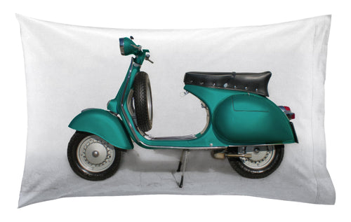 Coppia di federe set di 2 federe stampa digitale 100% cotone made in italy VESPA