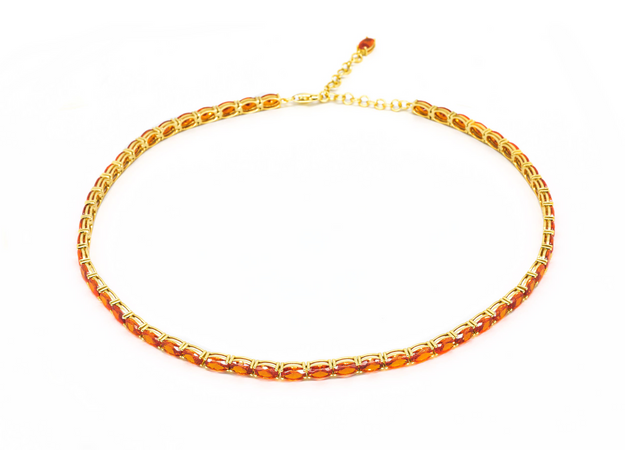 DAGO - Collana Girocollo Tennis Arancio