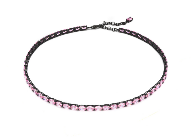 DAGO - Collana Girocollo Tennis Rosa/Nero