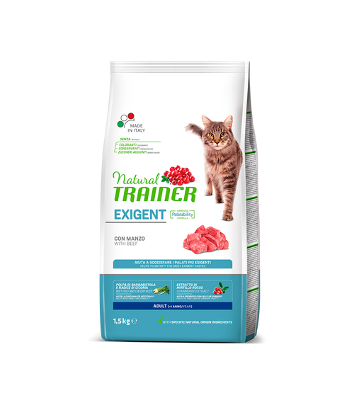 Natural Trainer Exigent mangime secco Gatti Adult manzo