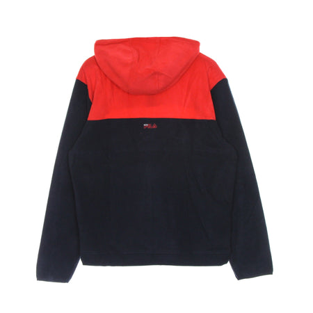 FILA Felpa Cappuccio Uomo Perry Fleece Half Zip Hoodie Black Iris/true Red/bright White da uomo