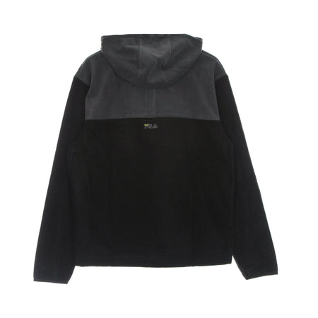 FILA Felpa Cappuccio Uomo Perry Fleece Half Zip Hoodie Black/asphalt/sulphur Spring da uomo