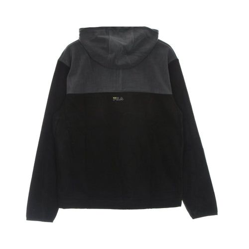 FILA Felpa Cappuccio Uomo Perry Fleece Half Zip Hoodie Black/asphalt/sulphur Spring da uomo