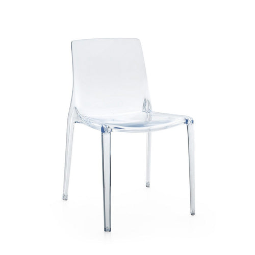Sedia Adele struttura in policarbonato con finitura trasparente da interno ed esterno