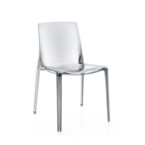 Sedia Adele struttura in policarbonato con finitura trasparente da interno ed esterno