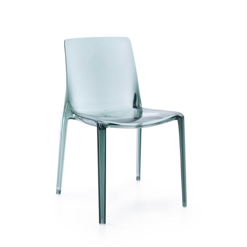 Sedia Adele struttura in policarbonato con finitura trasparente da interno ed esterno