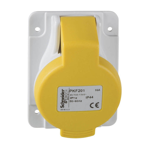 Presa da incasso inclinata IP44 16A 110V 2P+T Schneider