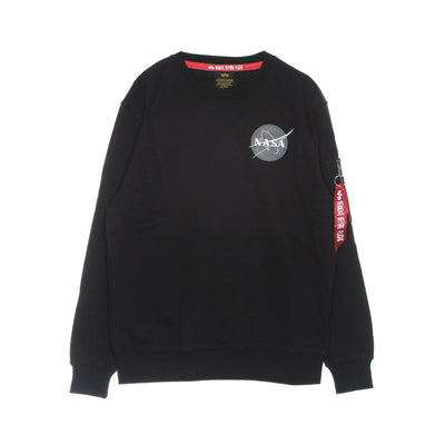 ALPHA INDUSTRIES Felpa Girocollo Uomo Space Shuttle Sweater Black da uomo