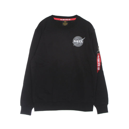 ALPHA INDUSTRIES Felpa Girocollo Uomo Space Shuttle Sweater Black da uomo
