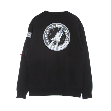 ALPHA INDUSTRIES Felpa Girocollo Uomo Space Shuttle Sweater Black da uomo
