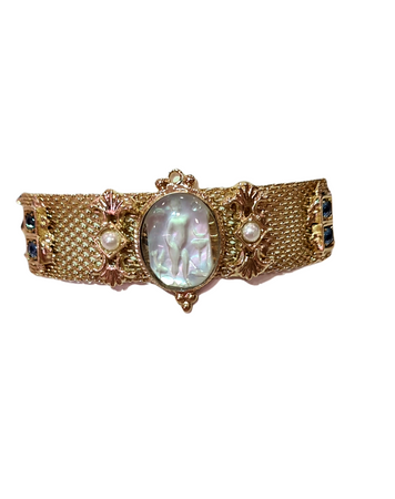 VINTAGE BIJOUX - BRACCIALE CON MADREPERLA CENTRALE