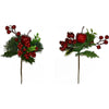 Spillone chiudi pacco con bacche rosse addobbi per Alberi e Ghirlande natalizie h 19 cm