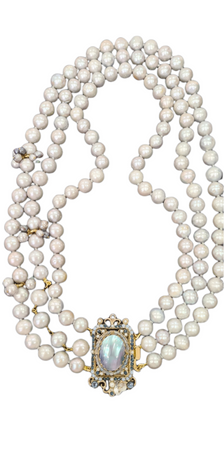 VINTAGE BIJOUX - Collana multifilo perla grigia