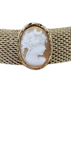 VINTAGE BIJOUX - Choker con 5 inserti in cammeo e perle