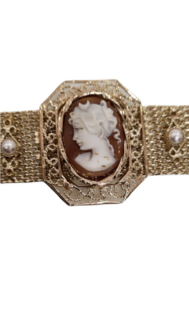 VINTAGE BIJOUX - Bracciale con 3 inserti in cammeo