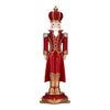 Soldatino schiaccianoci natalizio in poliresina colore rosso e oro con scettro h 153 cm