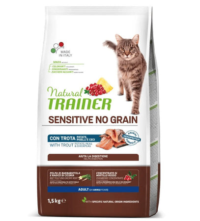 Natural Trainer No Grain mangime secco Gatti Adult trota