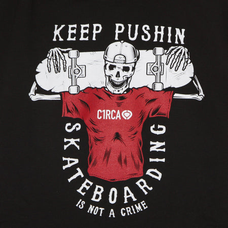 C1RCA Felpa Cappuccio Uomo Keep Pushin Hood Black da uomo