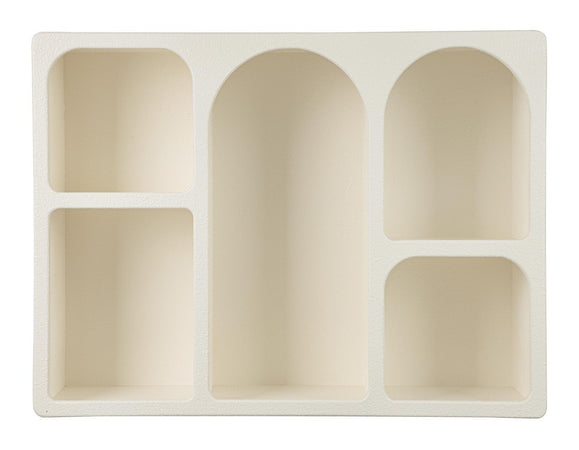 Mensola "Creamy" struttura in legno MDF effetto materico per interno