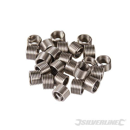 Kit filettatura inserti elicoidali per filiera 25pezzi in acciaio Silverline Silverline