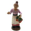 Donna con frutta statuetta assortita in terracotta artigianale per presepe napoletano da h 7 cm