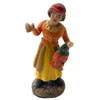 Donna con frutta statuetta assortita in terracotta artigianale per presepe napoletano da h 7 cm