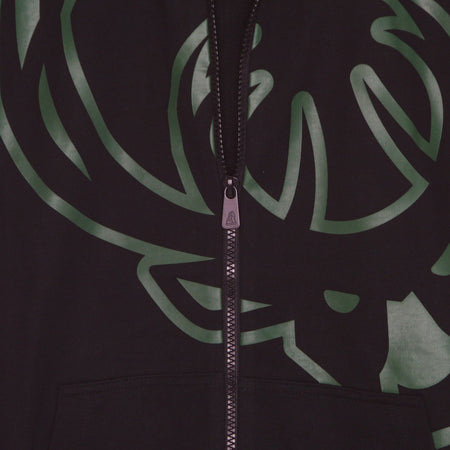 NEW ERA Felpa Leggera Cappuccio Zip Uomo Nba Enlarged Logo Full Zip Hoodie Milbuc Black/original Team Colors da uomo