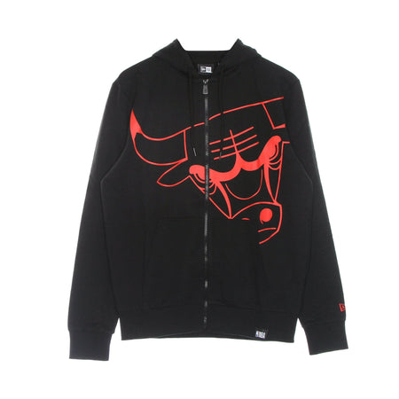 NEW ERA Felpa Leggera Cappuccio Zip Uomo Nba Enlarged Logo Full Zip Hoodie Chibul Black/original Team Colors da uomo