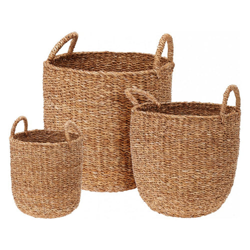 Ceste in vimini naturali da esterno set da 3