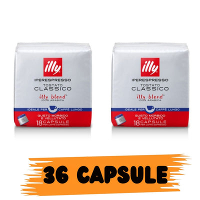 ILLY IPERESPRESSO CLASSICO LUNGO –   Caffè Tostato in Capsule per Macchine Iperespresso - 36 pz