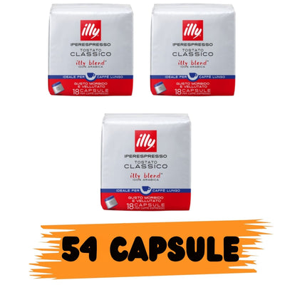 ILLY IPERESPRESSO CLASSICO LUNGO –   Caffè Tostato in Capsule per Macchine Iperespresso - 54 pz
