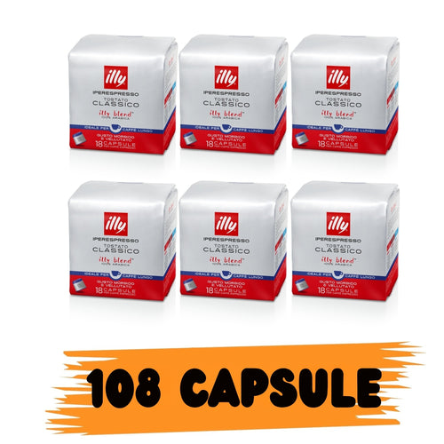 ILLY IPERESPRESSO CLASSICO LUNGO –   Caffè Tostato in Capsule per Macchine Iperespresso - 108pz