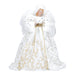Angelo natalizio decorativo colore bianco e oro statua per presepe h 43 cm