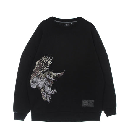 DOLLY NOIRE Felpa Leggera Girocollo Uomo Gufo Reale Crewneck Black da uomo