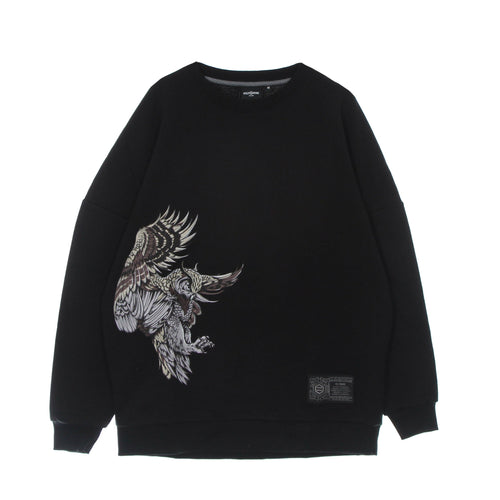 DOLLY NOIRE Felpa Leggera Girocollo Uomo Gufo Reale Crewneck Black da uomo