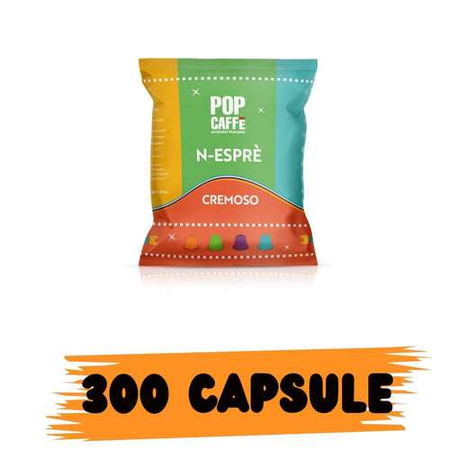 Capsule Pop Caffè Compatibili Nespresso, N-Espré Miscela Cremoso 300 capsule