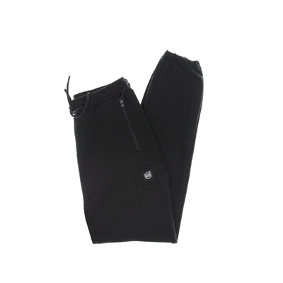 DOLLY NOIRE Pantalone Tuta Leggero Uomo Woven Square Label Cargo Sweatpants Black da uomo