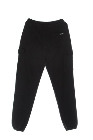 DOLLY NOIRE Pantalone Tuta Leggero Uomo Woven Square Label Cargo Sweatpants Black da uomo