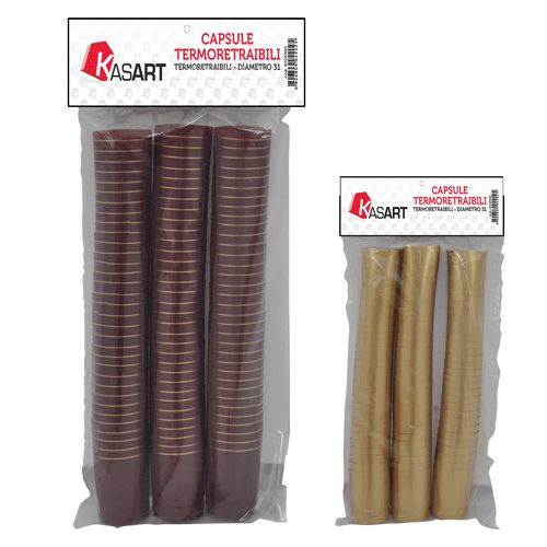 CAPSULE TERMORETRAIBILI PER BOTTIGLIE VINO oro - Ø 31 x h 55 mm pz 100
