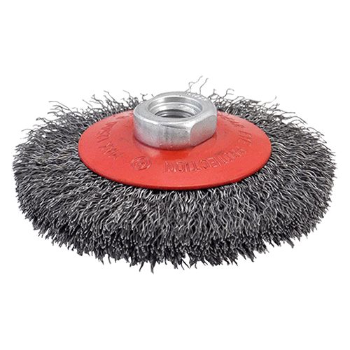 SPAZZOLA CONICA PER SMERIGLIATRICE ø MM 115 FORO M 14 - DF 5028352