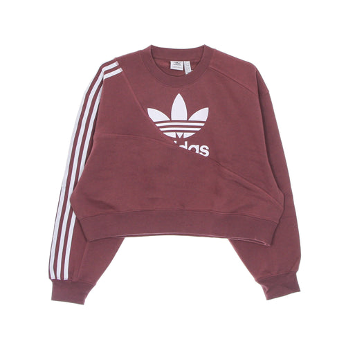 Adidas Felpa Girocollo Corta Donna Sweatshirt Maroon da donna