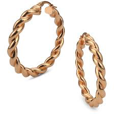 Boccadamo - Orecchini torchon in bronzo rosa a cerchio grande